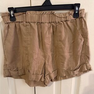 aerie High-Waist Relaxed Tan Shorts